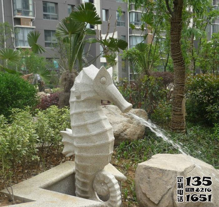 小區擺放玻璃鋼創意海馬噴泉雕塑 小區擺放玻璃鋼創意海馬噴泉雕塑