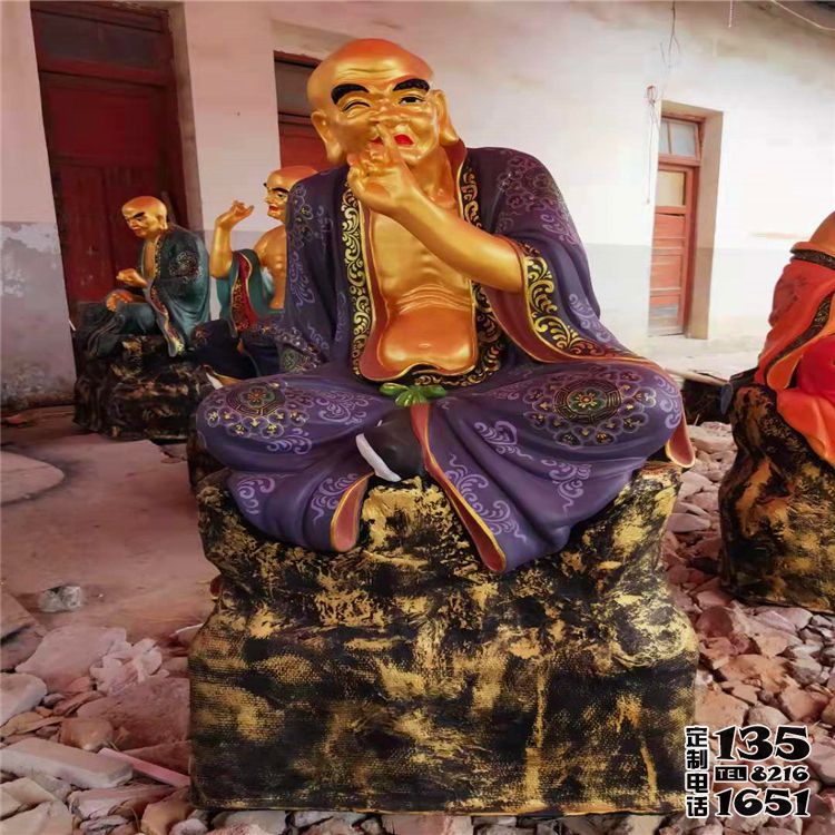 玻璃鋼彩繪景區寺廟十八羅漢雕塑 玻璃鋼彩繪景區寺廟十八羅漢雕塑