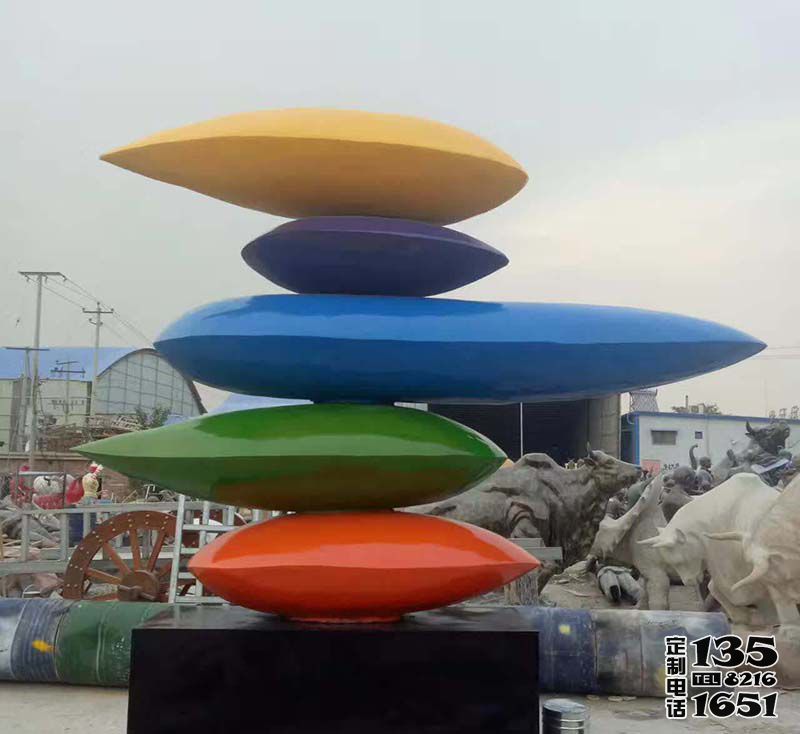 景區廣場玻璃鋼彩繪創意疊羅漢水滴雕塑 景區廣場玻璃鋼彩繪創意疊羅漢水滴雕塑