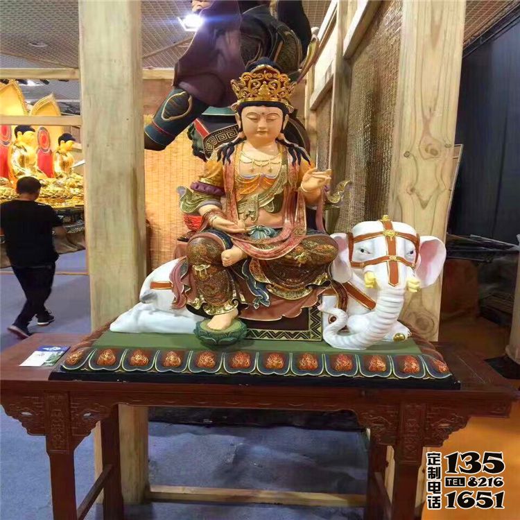 寺廟樹脂彩繪菩薩文殊普賢雕塑 寺廟樹脂彩繪菩薩文殊普賢雕塑