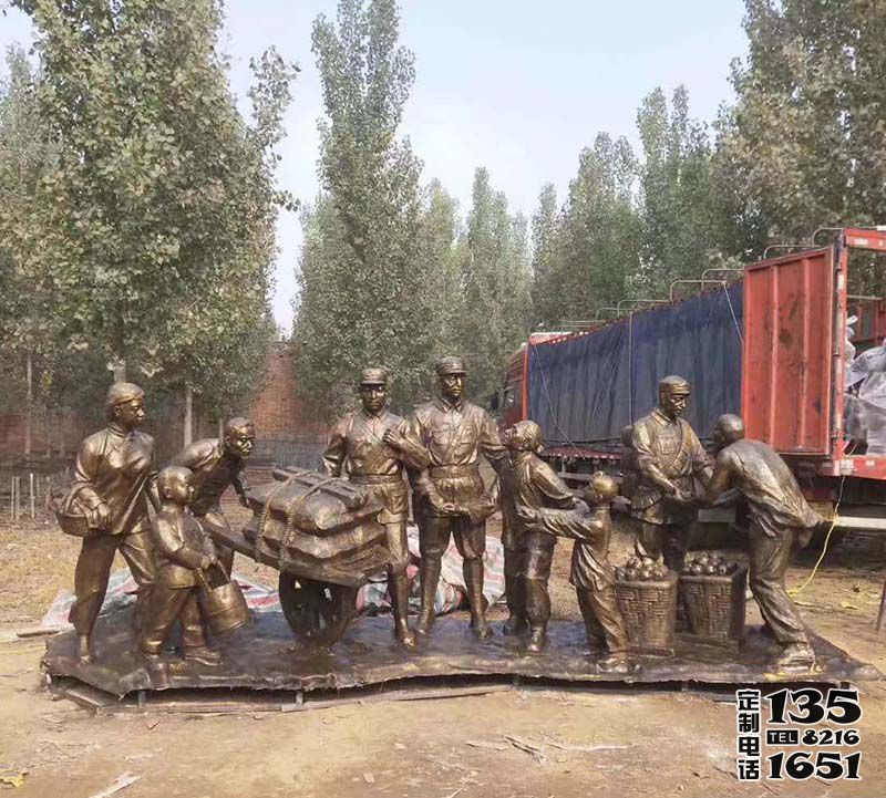 玻璃鋼仿銅景區(qū)園林送別八路軍雕塑 玻璃鋼仿銅景區(qū)園林送別八路軍雕塑