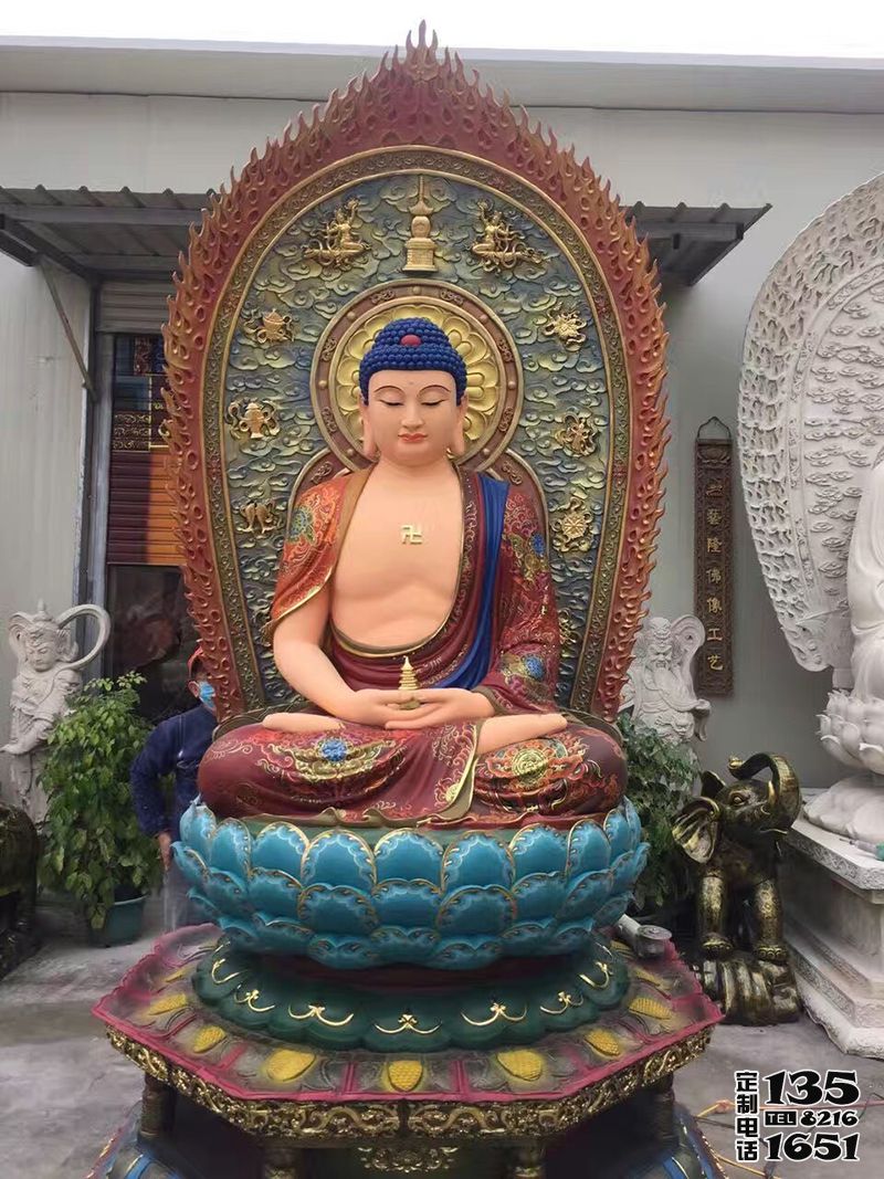 玻璃鋼彩繪寺廟供奉如來佛祖雕塑 玻璃鋼彩繪寺廟供奉如來佛祖雕塑