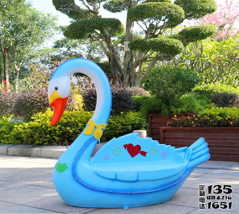 園林玻璃鋼卡通藍天鵝座椅雕塑 園林玻璃鋼卡通藍天鵝座椅雕塑