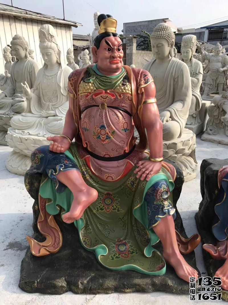 景區大型戶外景觀玻璃鋼彩繪哼哈二將雕塑 景區大型戶外景觀玻璃鋼彩繪哼哈二將雕塑