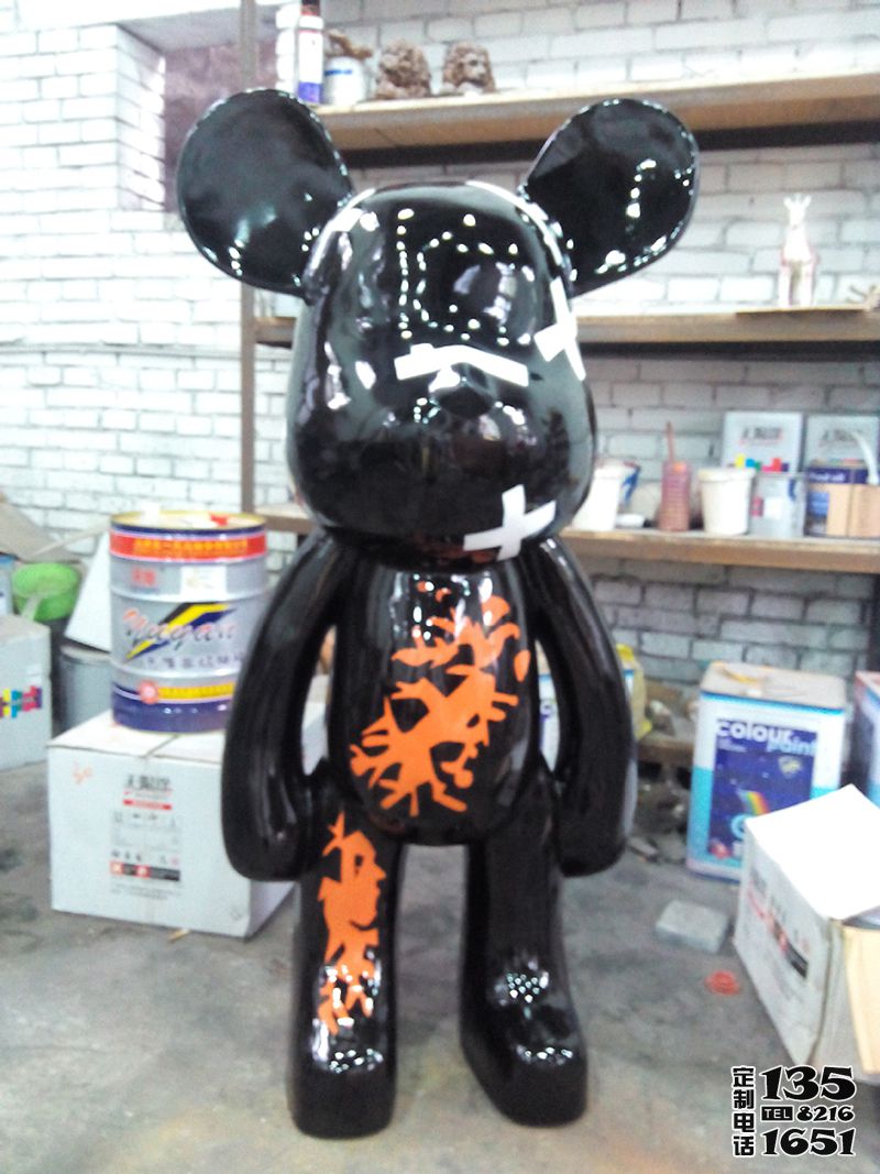 商場潮流創意彩繪玻璃鋼卡通熊雕塑 商場潮流創意彩繪玻璃鋼卡通熊雕塑