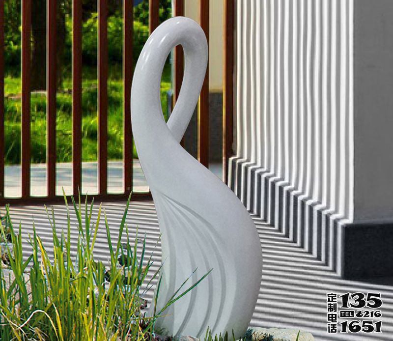 別墅室外抽象創意個性玻璃鋼天鵝雕塑 別墅室外抽象創意個性玻璃鋼天鵝雕塑