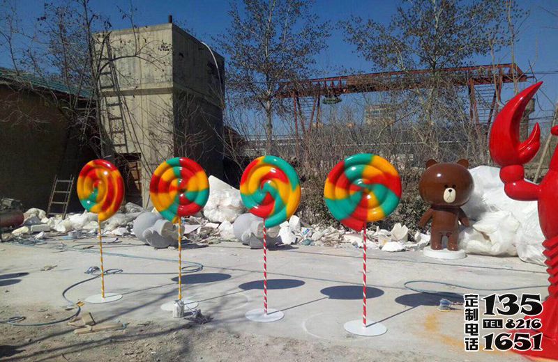 景區(qū)游樂(lè)場(chǎng)彩繪玻璃鋼棒棒糖雕塑 景區(qū)游樂(lè)場(chǎng)彩繪玻璃鋼棒棒糖雕塑