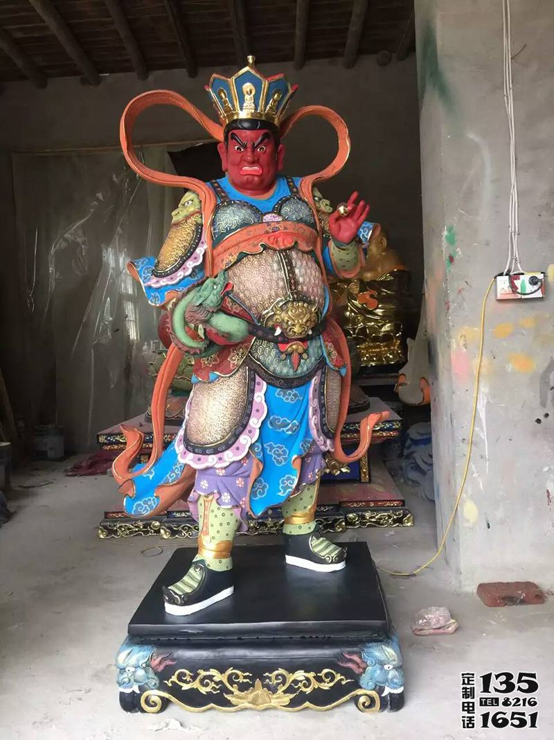 玻璃鋼彩繪戶外景區(qū)四大天王雕塑 玻璃鋼彩繪戶外景區(qū)四大天王雕塑