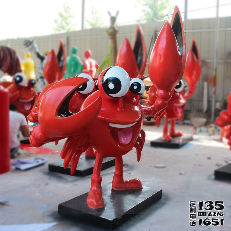 商店玻璃鋼卡通龍蝦雕塑擺件 商店玻璃鋼卡通龍蝦雕塑擺件