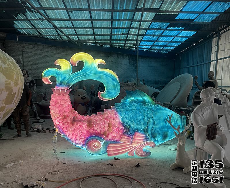 玻璃鋼發光魚雕塑 玻璃鋼發光魚雕塑