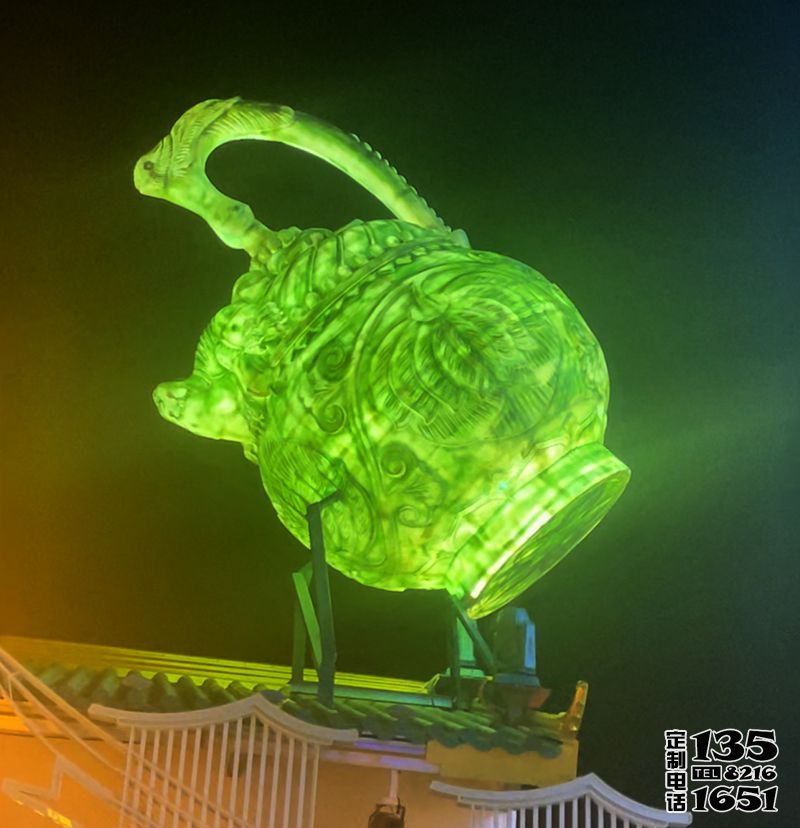 玻璃鋼發(fā)光茶壺雕塑 玻璃鋼發(fā)光茶壺雕塑