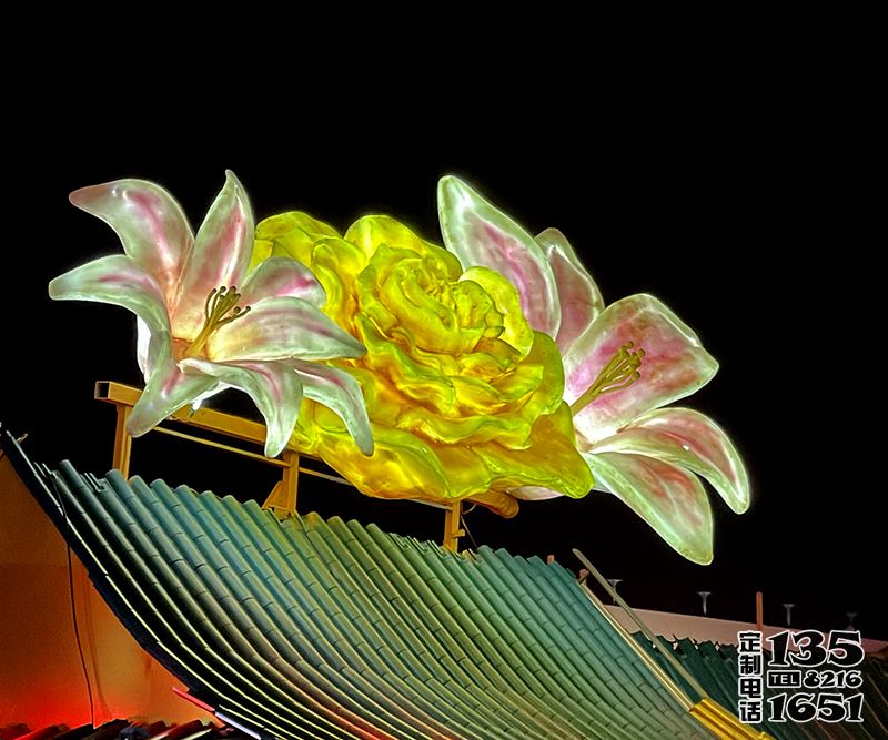 玻璃鋼發光花朵造型雕塑 玻璃鋼發光花朵造型雕塑